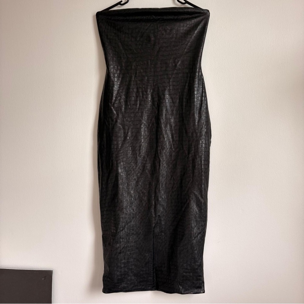 Naked Wardrobe Strapless Black Midi Dress - Picture 2 of 7